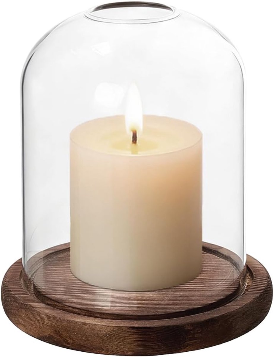Kandelaar - Hout - Vintage - Transparant en Goud