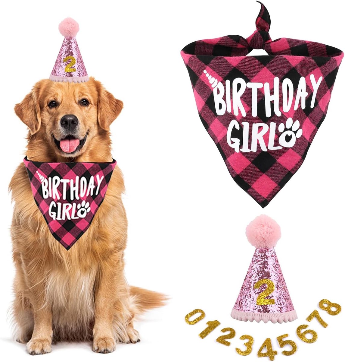 Hondenbandana - Set van 3 - Roze