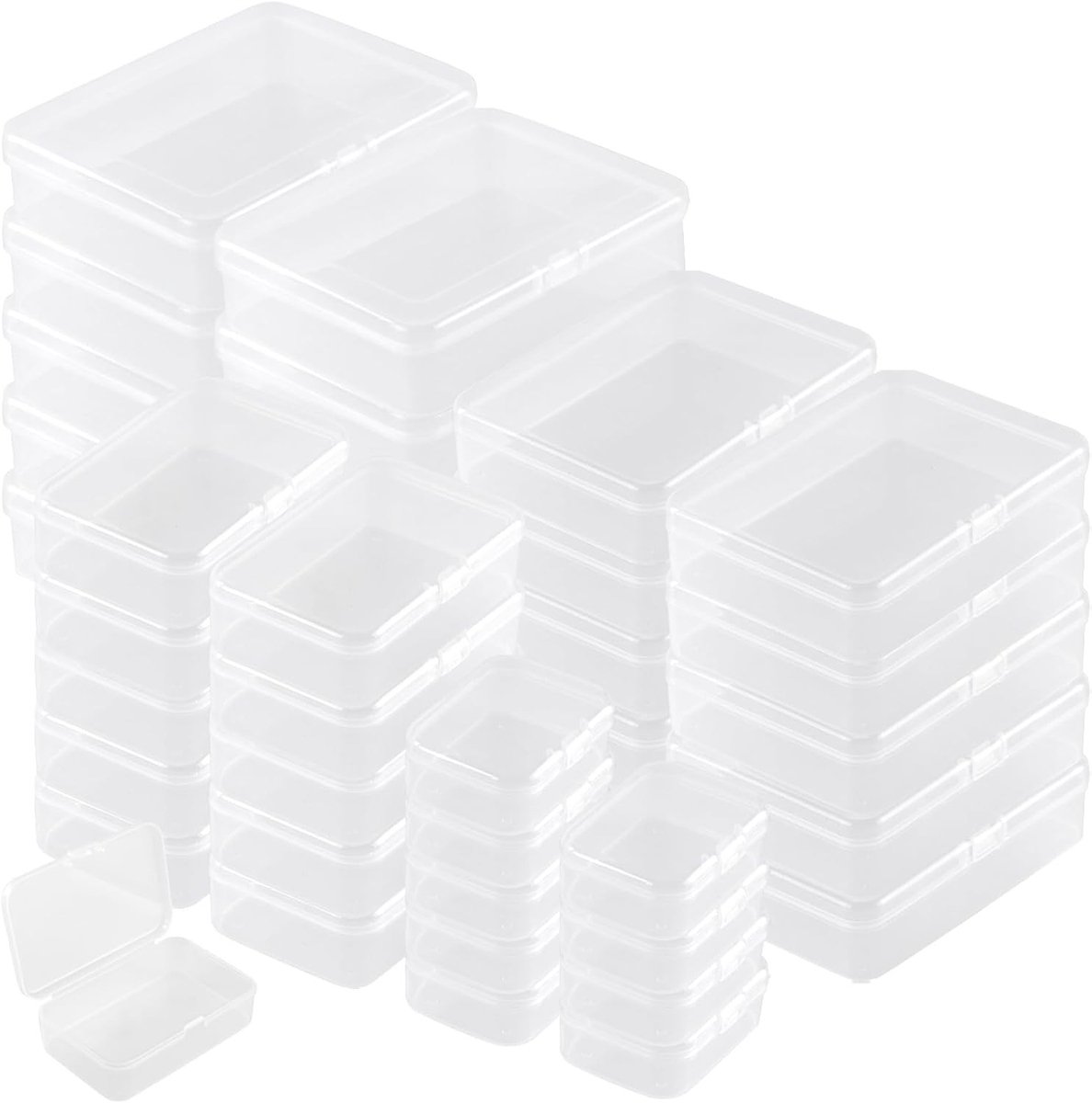 Opbergdoosjes met deksel - Transparant - Mini kunststof dozen - Set van 40 stuks - Voor kleine onderdelen en sieraden