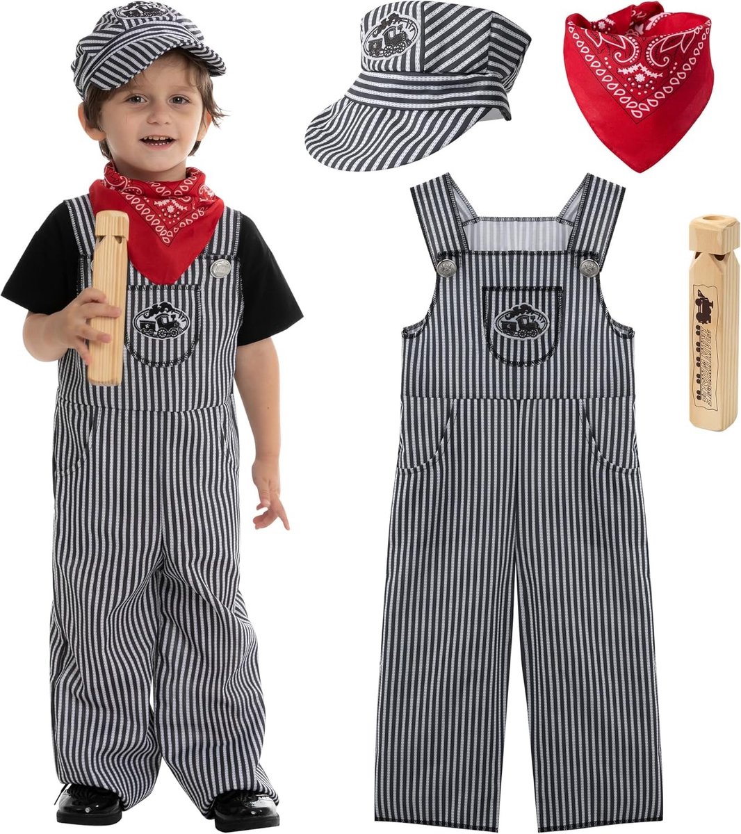 Unisex Halloween Kostuum voor Kinderen als Spoorweg Engineer - Perfect voor Rollenspel en Feestjes (12-24 Maanden)