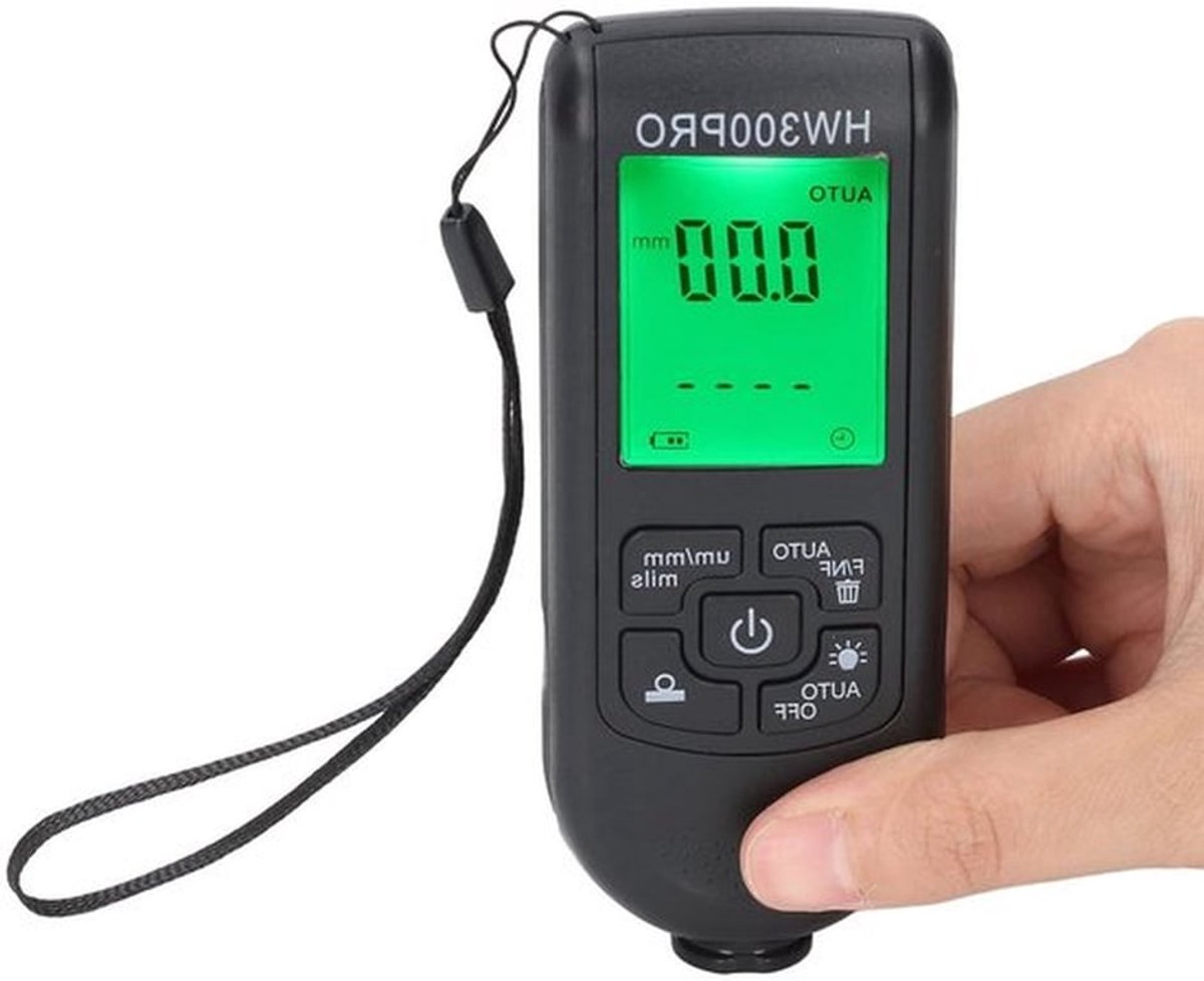 Dikte Meter voor Coating, Verf Dikte Meter met Draagbare Koord en Automatische Uitschakeling voor Gebruikte Auto's, Precisie Meetinstrument voor Autoliefhebbers en Verfprofessionals