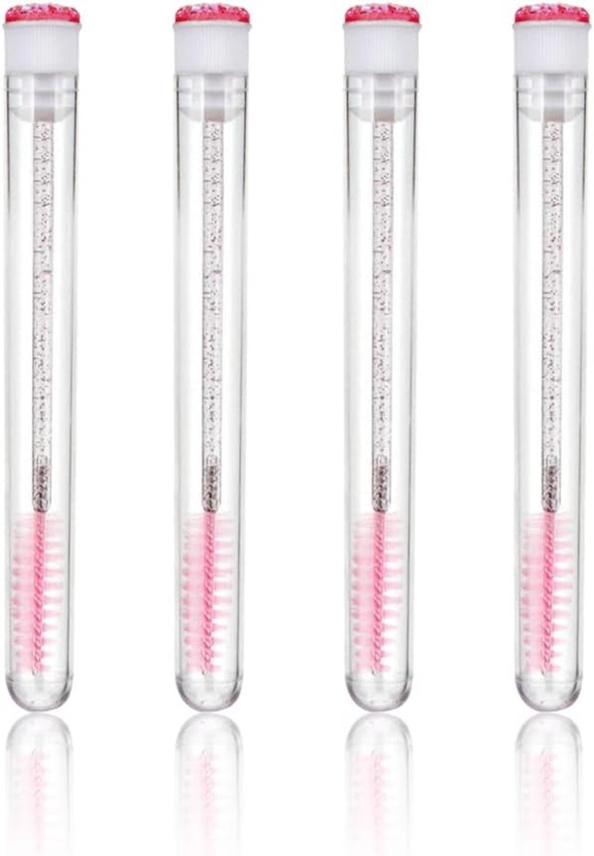 Professionele Wimperspeldjes Set van 4 Stuks, Draagbare Wimperborstels voor Wimperextensions, Mascara Applicators en Lege Tubes
