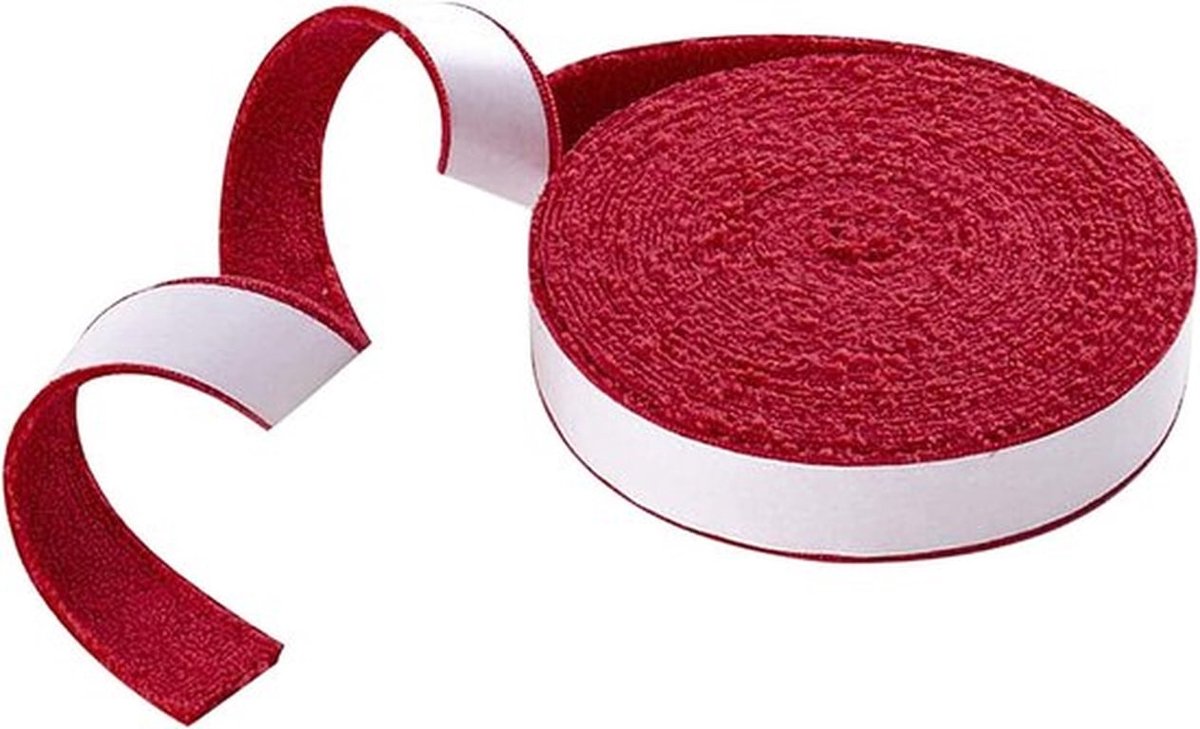 10 meter tennis- en badminton racket gripband met absorberende handdoek, antislip overgrip voor racketgebruik (rood)