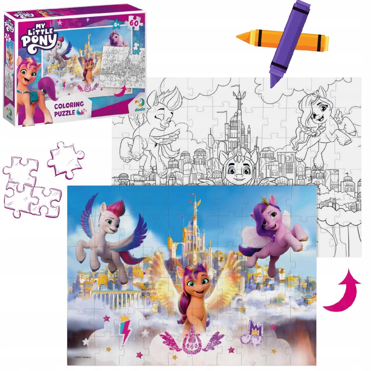 My Little Pony 2-in-1 Puzzel- & Kleurboek - 60 Stukjes