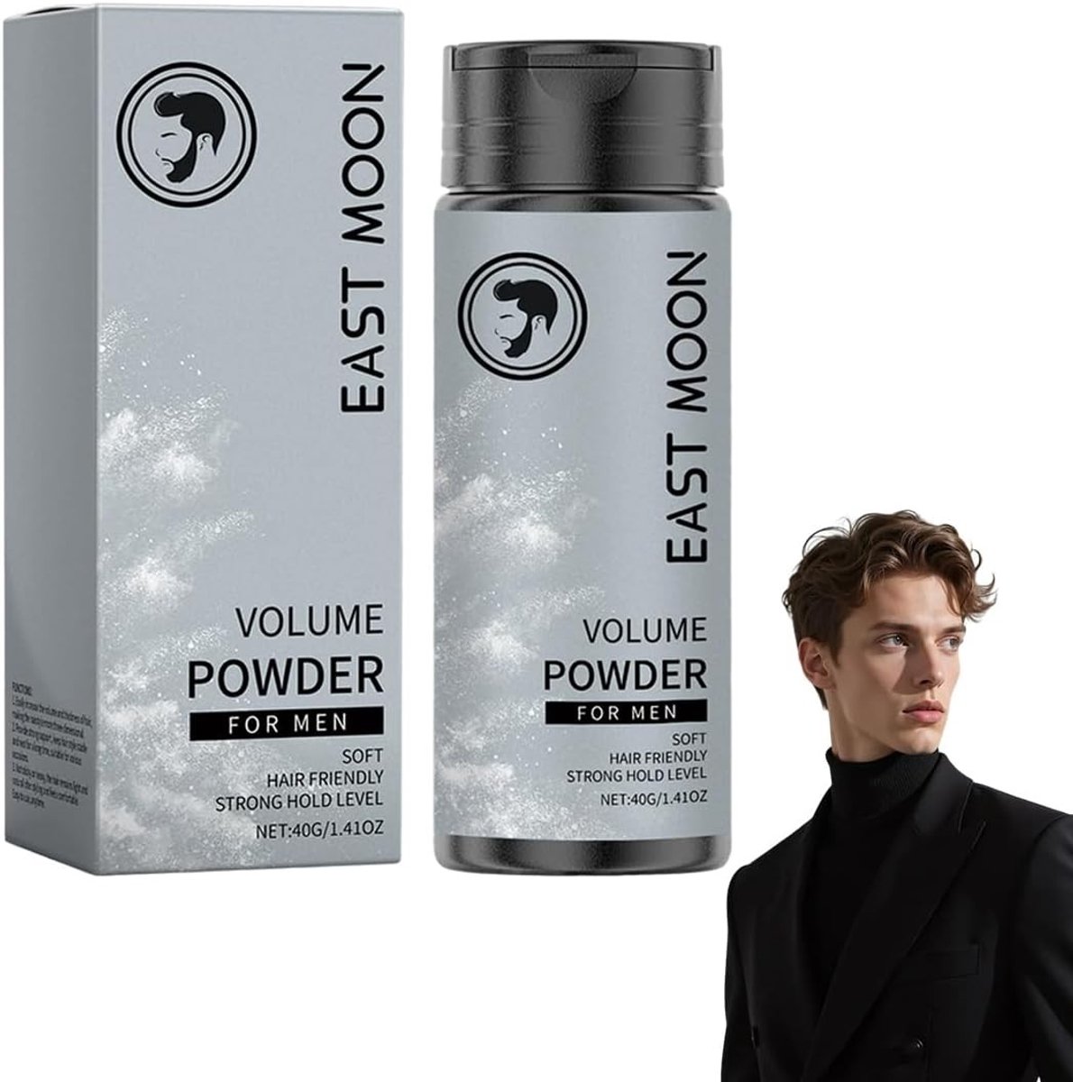 Volume Poeder voor Mannen, 40 g voor Natuurlijk Stylen, Matte Afwerking, Sterke Grip en Vetbeheersing