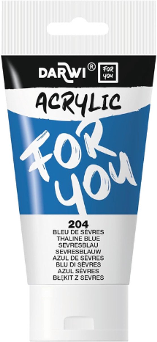 Darwi For You acrylverf 75 ml in tube sevres blauw