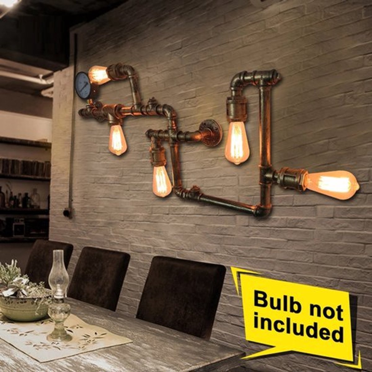 Wandlamp - Chocolade - Vintage IJzer - 5 Lichtpunten - Voor Slaapkamer En Restaurant