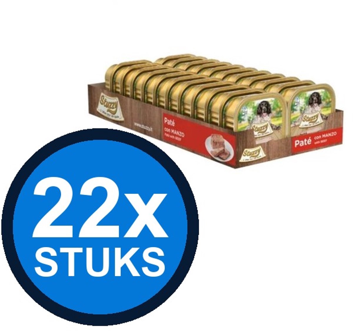 22x Stuzzy - Hond Paté Rund - Hondenvoer Natvoer - 150g