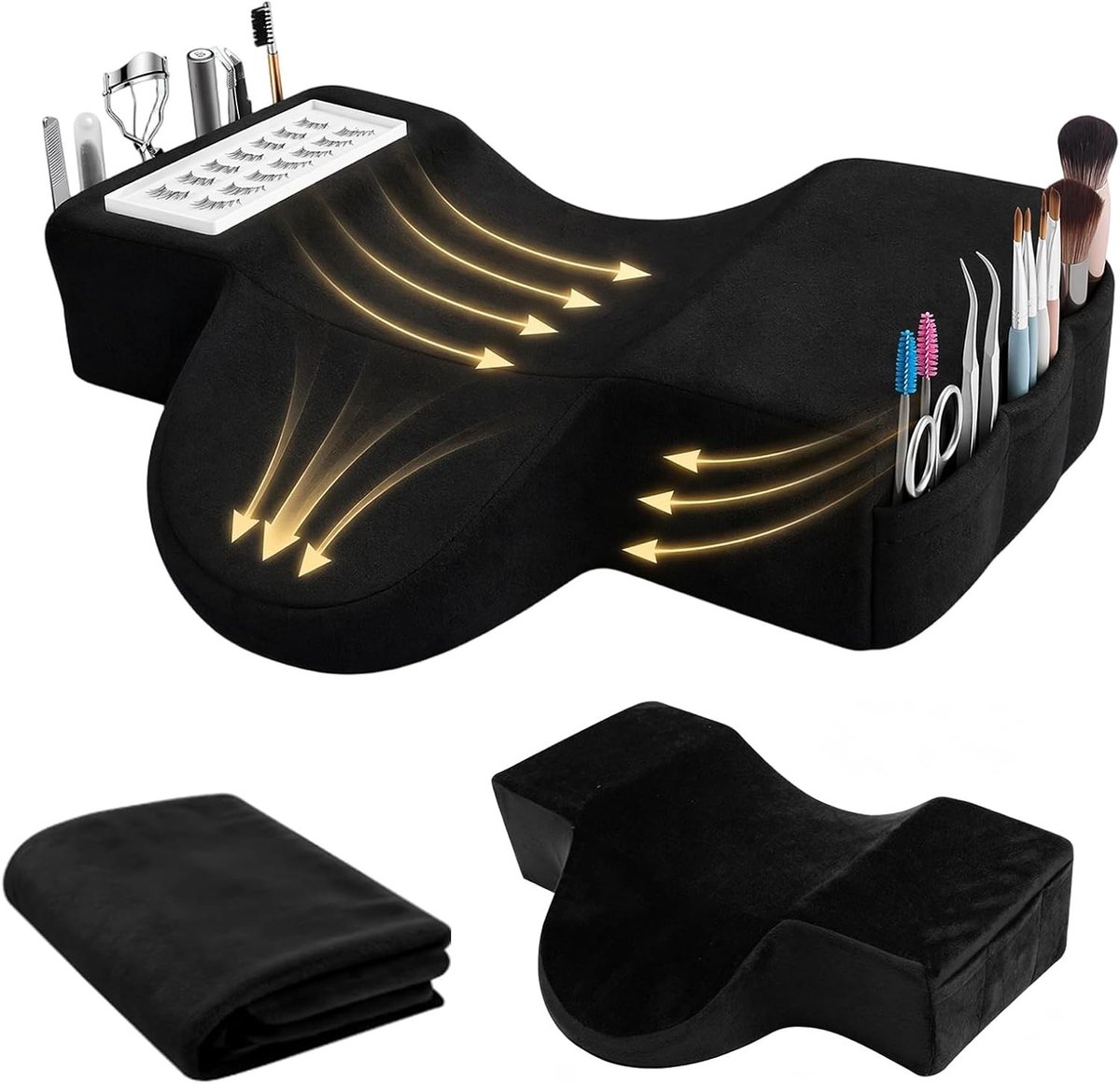 Ergonomisch U-vormig wimperkussen voor wimperverlengingen, ideaal voor schoonheidssalons en thuisgebruik, met nek- en rugsteun voor optimaal comfort