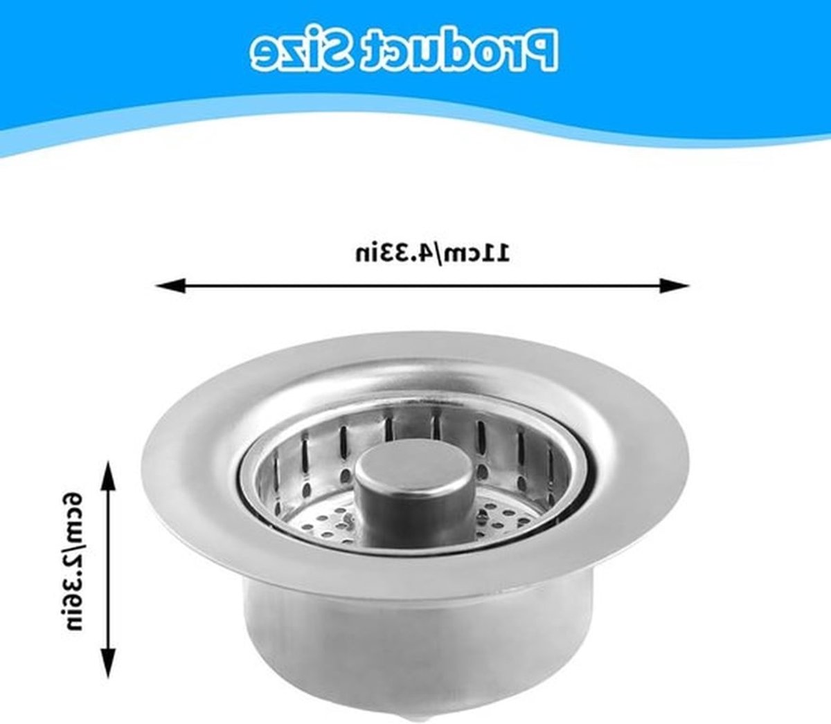 Universele Gootsteen Stopper Set van 2, 3-in-1 Afvoerfilter voor Keuken, RVS Gootsteenafvoer 71-85 mm