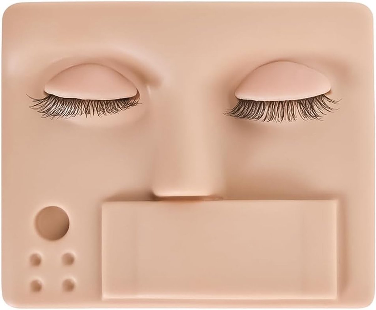 Oefenhoofd voor wimpertransplantatie met verwisselbare wimpers en zachte wimpers voor beginners