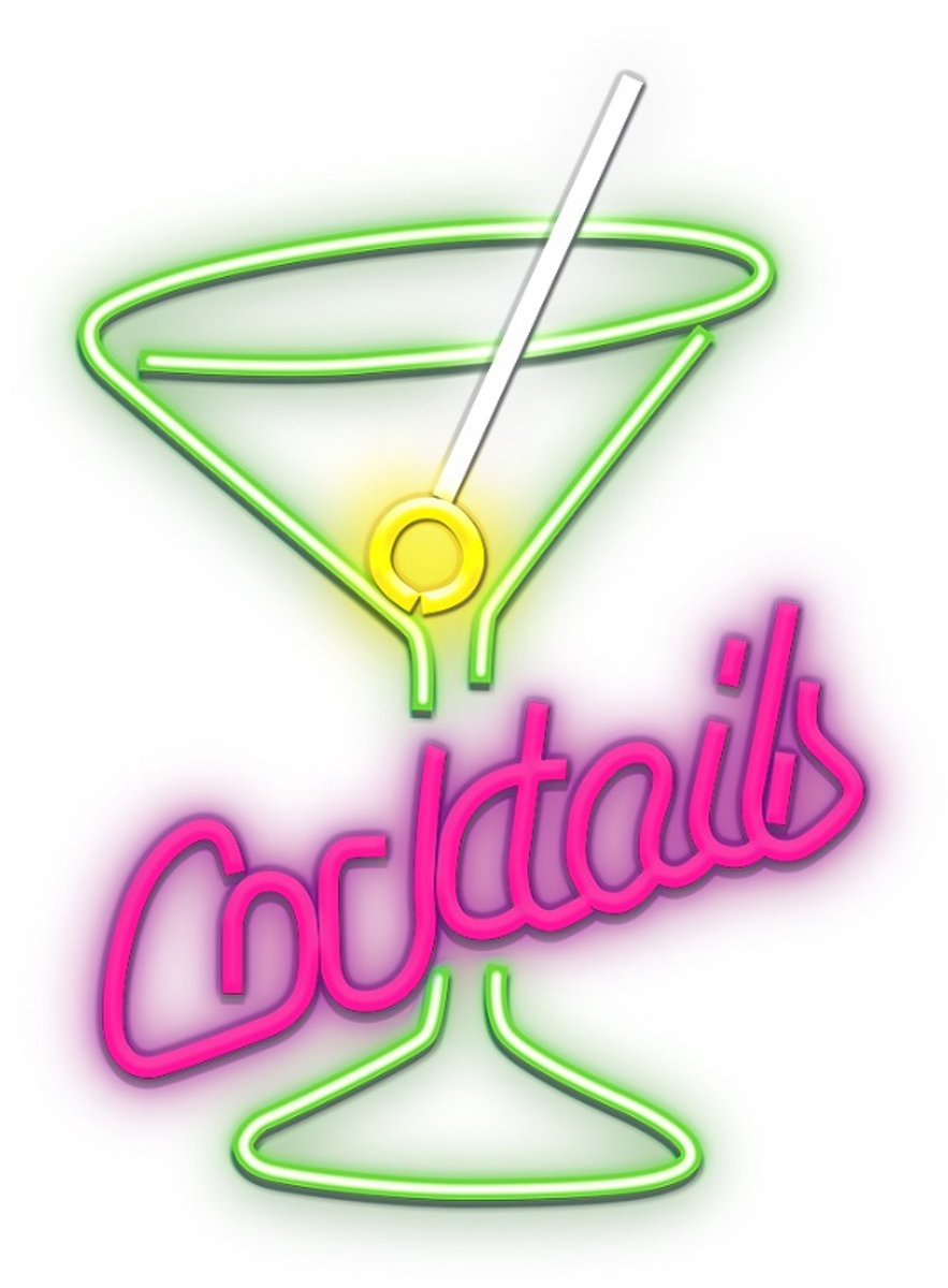 Forever Light FPNE02X LED Neon Cocktails – Roze/Groen, Dimbaar, USB