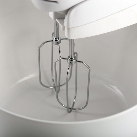 Handmixer met Kom - Keukenmixer - Gebak Maken - 5 Snelheden - 3 Liter Kom - Wit — afbeelding 3