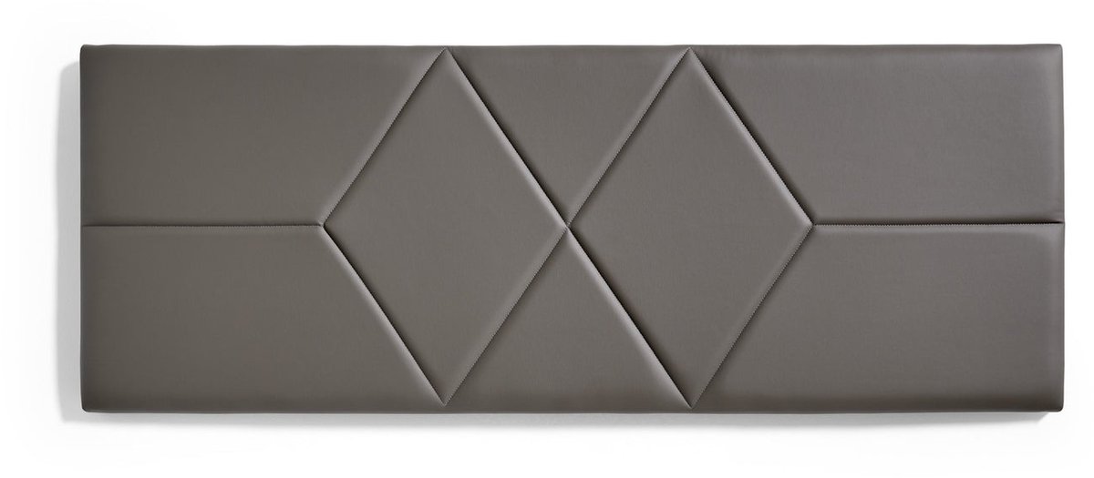 Hoofdbord voor Bed 90 Twee Ruitvormen Kunstleer 112x57x5cm Grijs