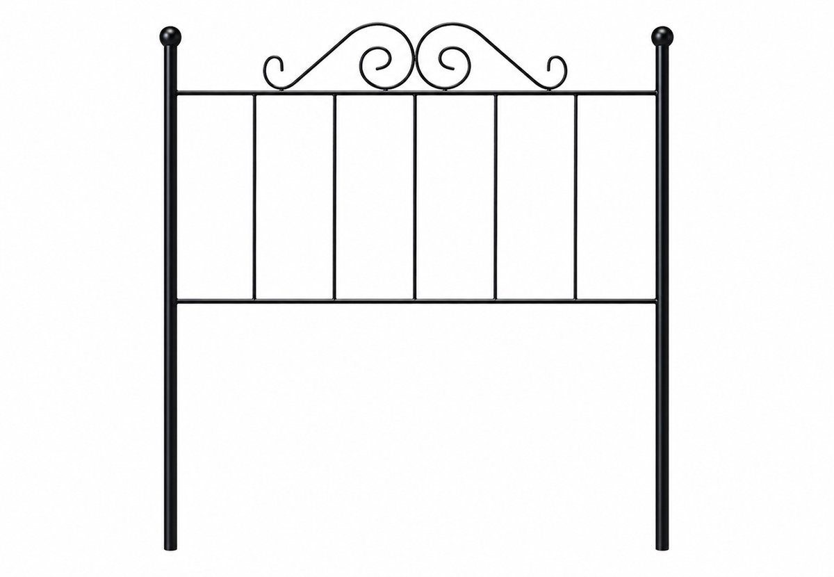 Smeedijzeren hoofdbord Palacio voor bed van 105 zwart 113x125x4. Matras