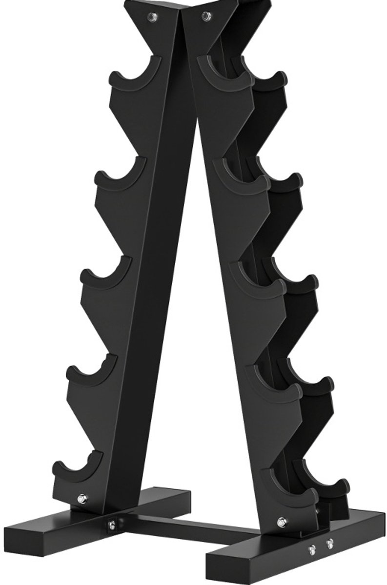MODFU - Halterrek - Voor 10 Halters - Staal - Zwart - 66 Cm