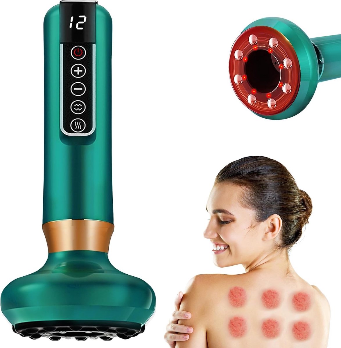 Draagbare elektrische vibratiemassager voor armen, benen, rug en buik - mini massageapparaat voor thuis en onderweg, ontspanning en pijnverlichting