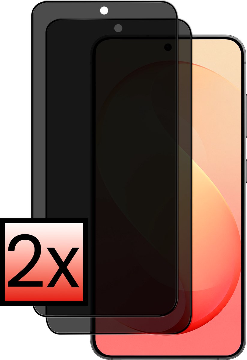 Screenprotector - 2 Stuks - Geschikt voor Samsung Galaxy S26 FE - Privacy Filter - Beschermglas - Gehard Glas - Tempered Glass - Screen Protector - Anti Spy - Full Display Cover