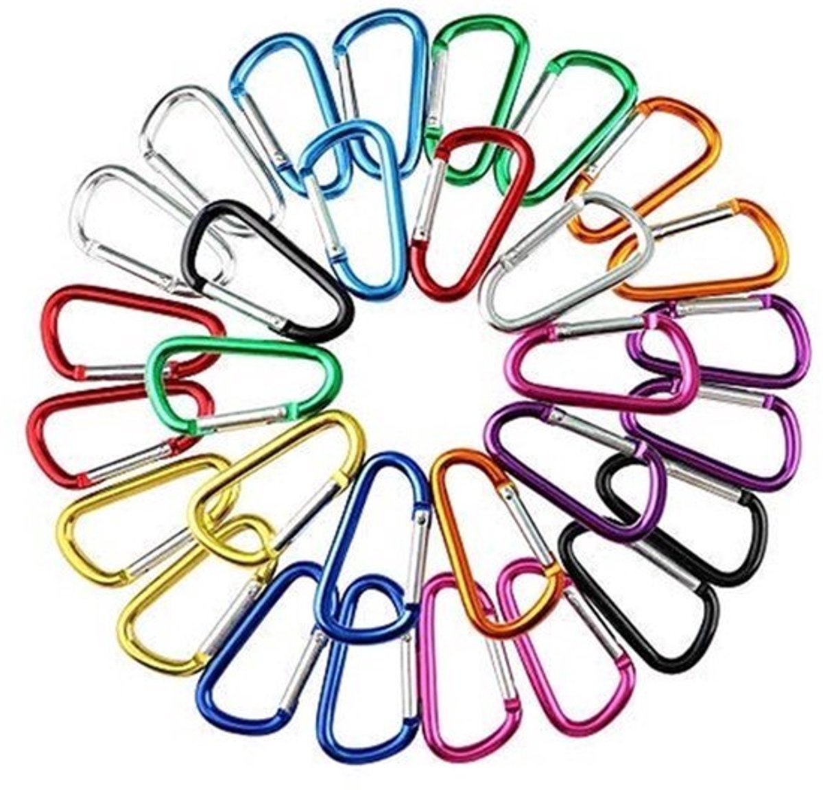Allecto - 30Pcs Aluminium Multifunctionele Karabijnhaken