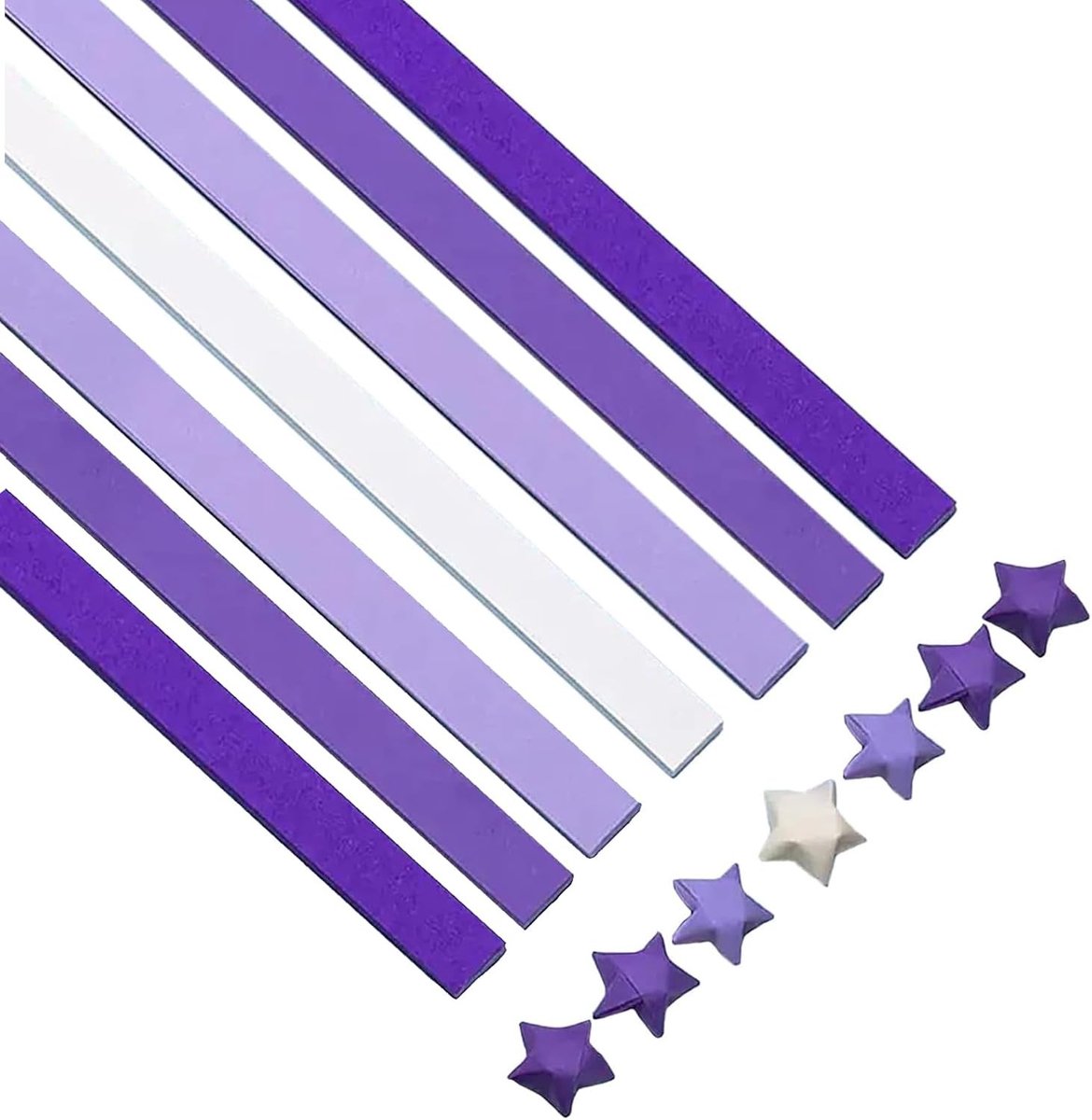 1350 Stervormige Papieren Strips voor Origami, 7 Complete Constellaties, Geluksstrips in Paars, Creatief Knutselmateriaal