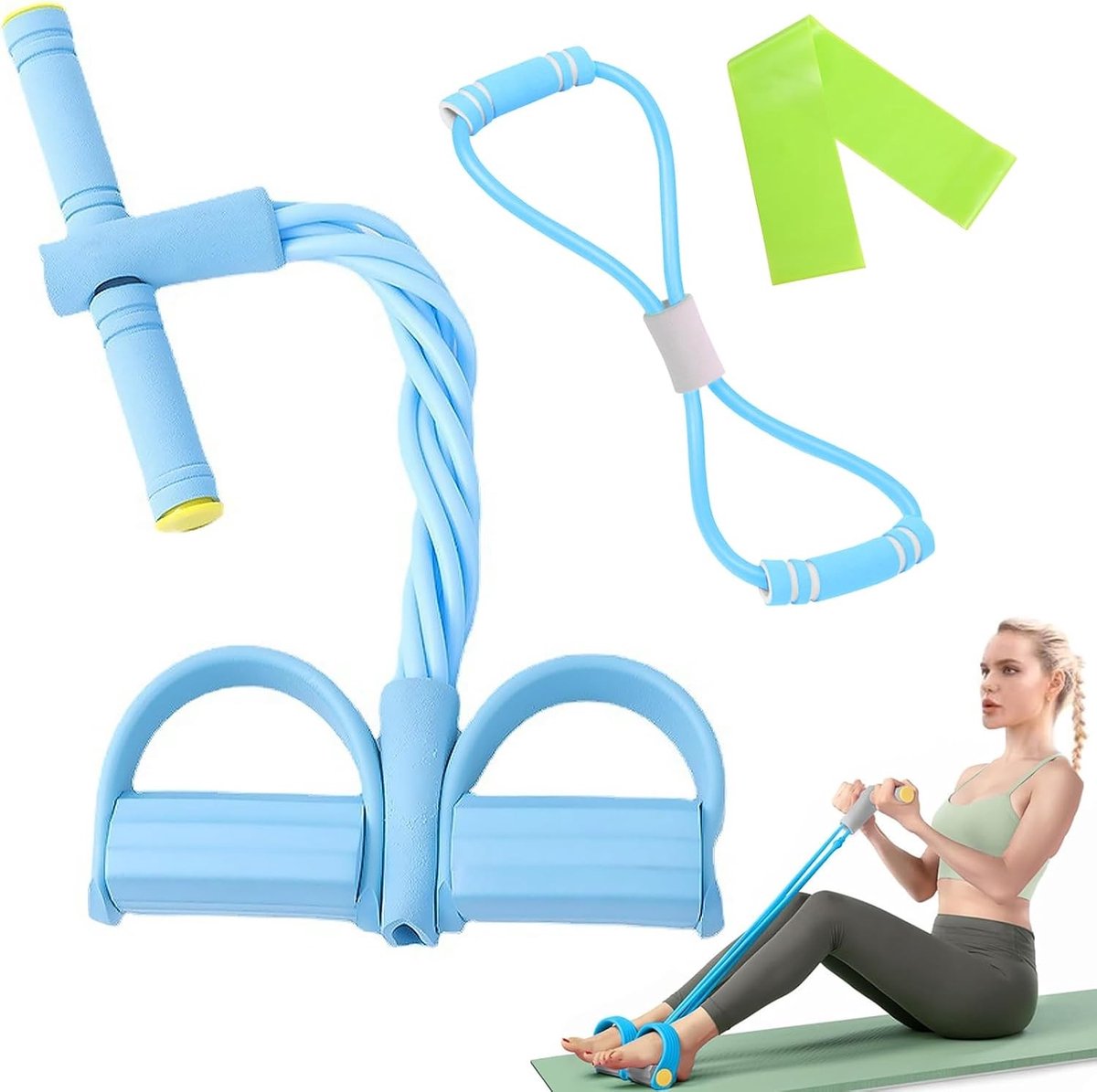 Elastic Fitness Touw voor Oefeningen met 8 Trekker en 6 Tubes - Duurzaam en Veilig voor Thuisworkouts