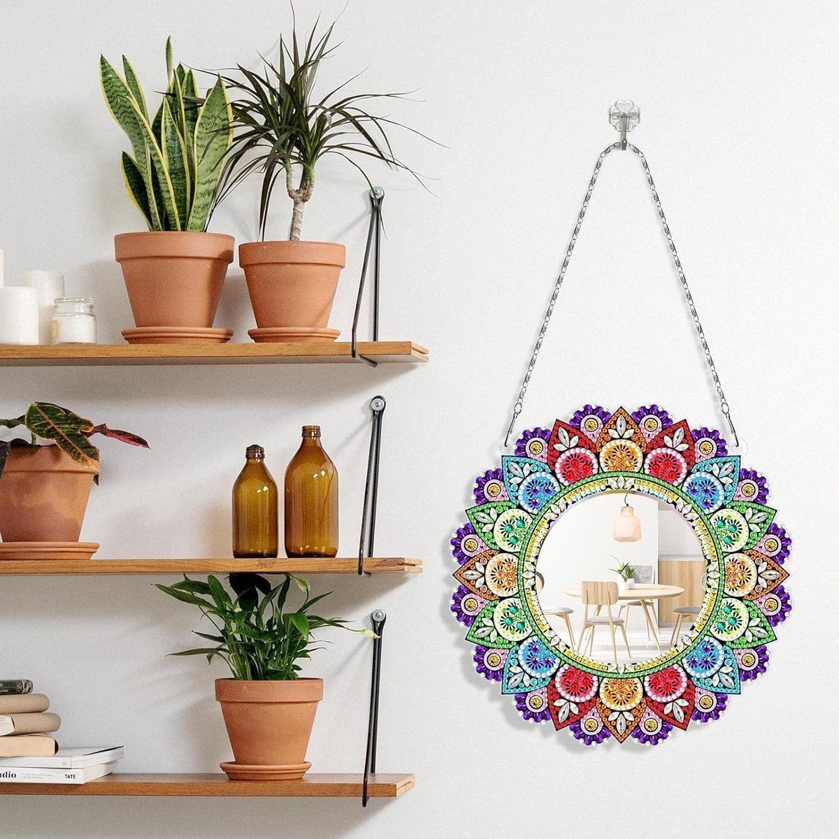 Creatieve DIY Diamant Schilderij Spiegel voor Volwassenen - Wand- en Raamdecoratie voor Thuis