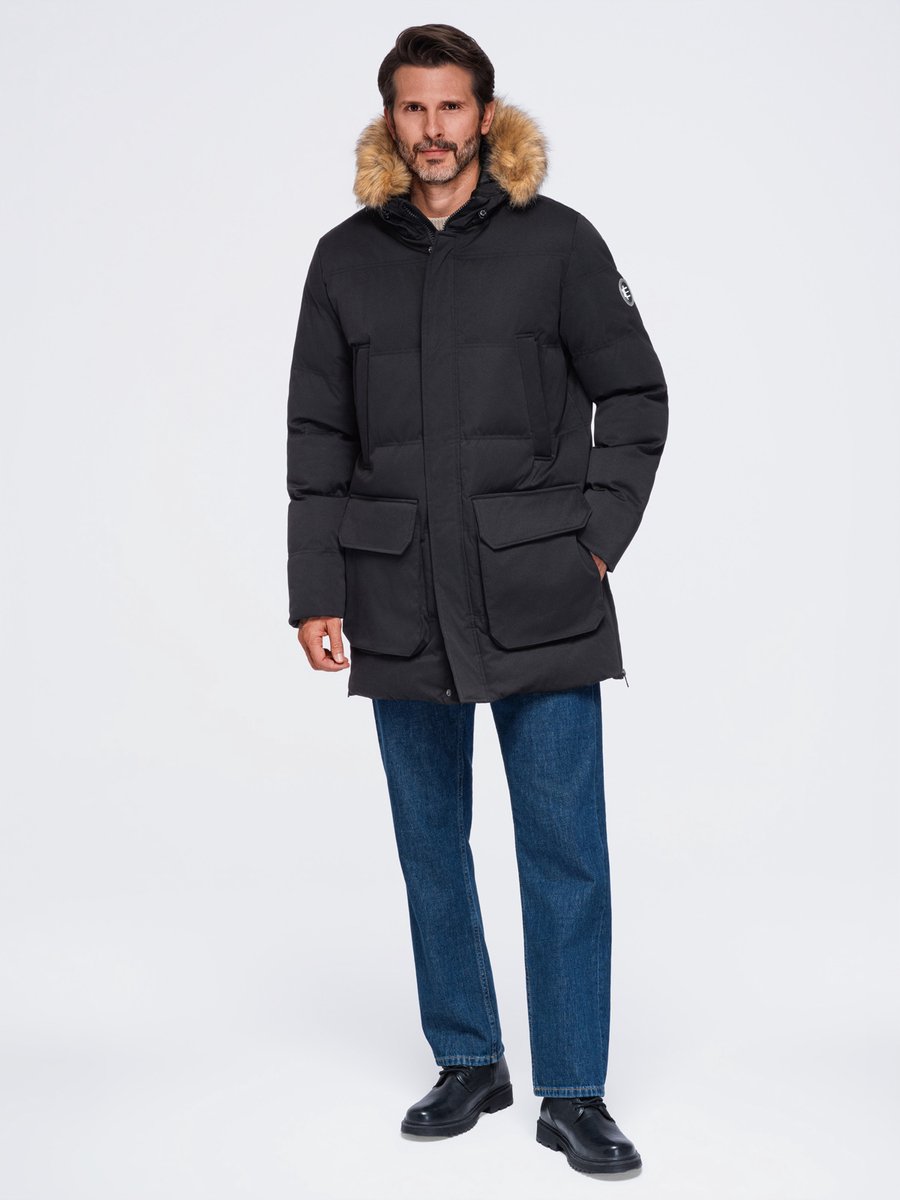 OMBRE Jas - Lange Mouw - Rits - Geruit Zwart L