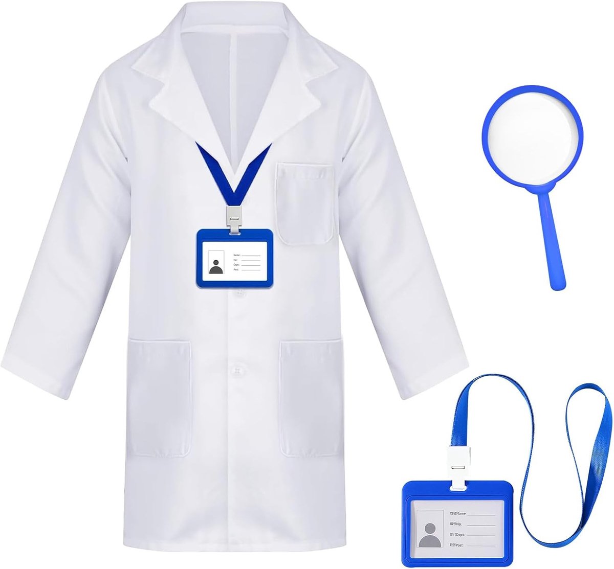 Wetenschapper Kostuum voor Kinderen - 3-delig Set met Laboratoriumjas en Accessoires voor Rollenspel als Dokter en Wetenschapper