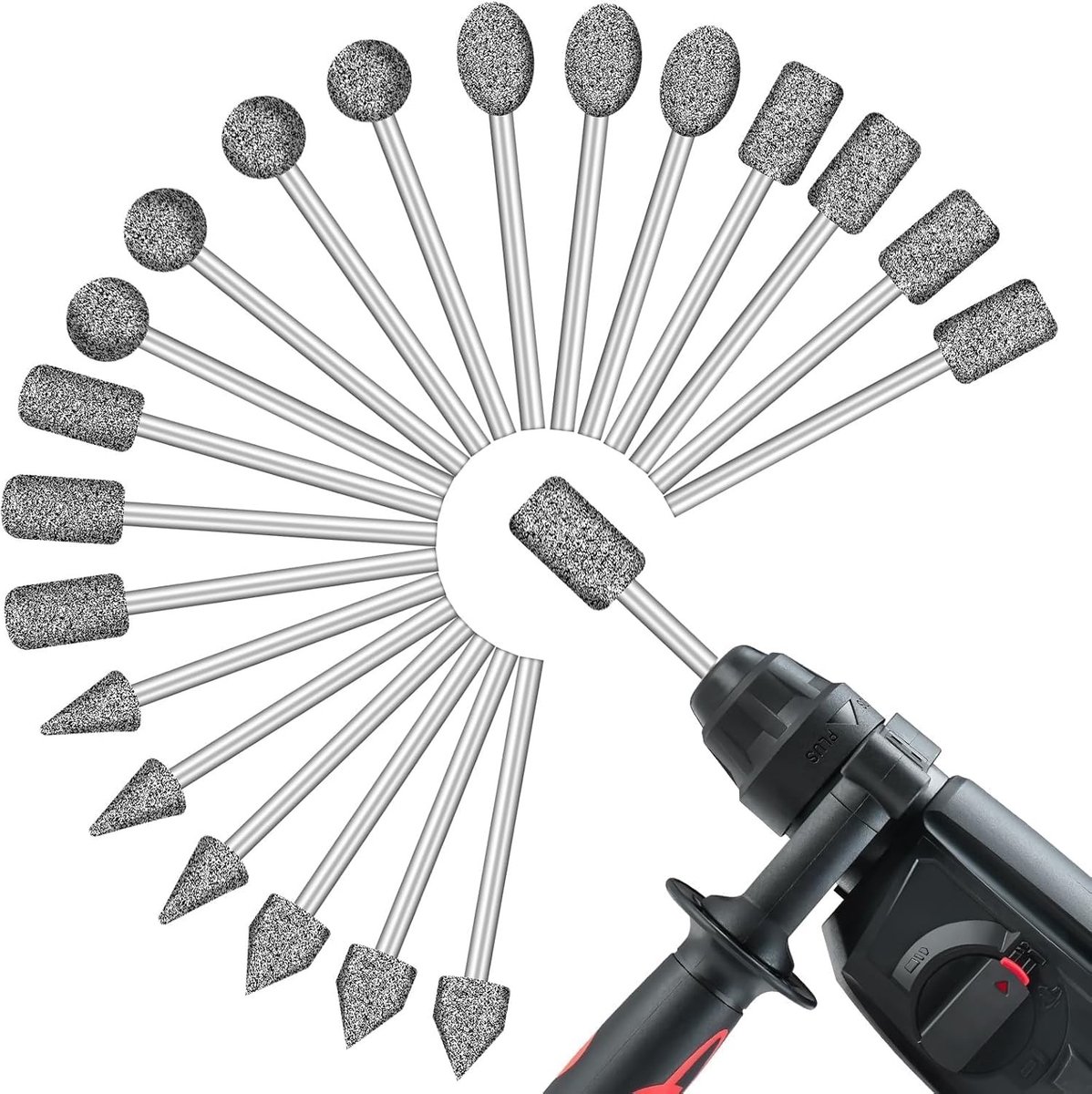 20 Stuks Diamant Frees Pennen voor Graveerwerk, Schuren en Polijsten, 1/8 Inch Schacht, Geschikt voor Diverse Gereedschappen en Accessoires