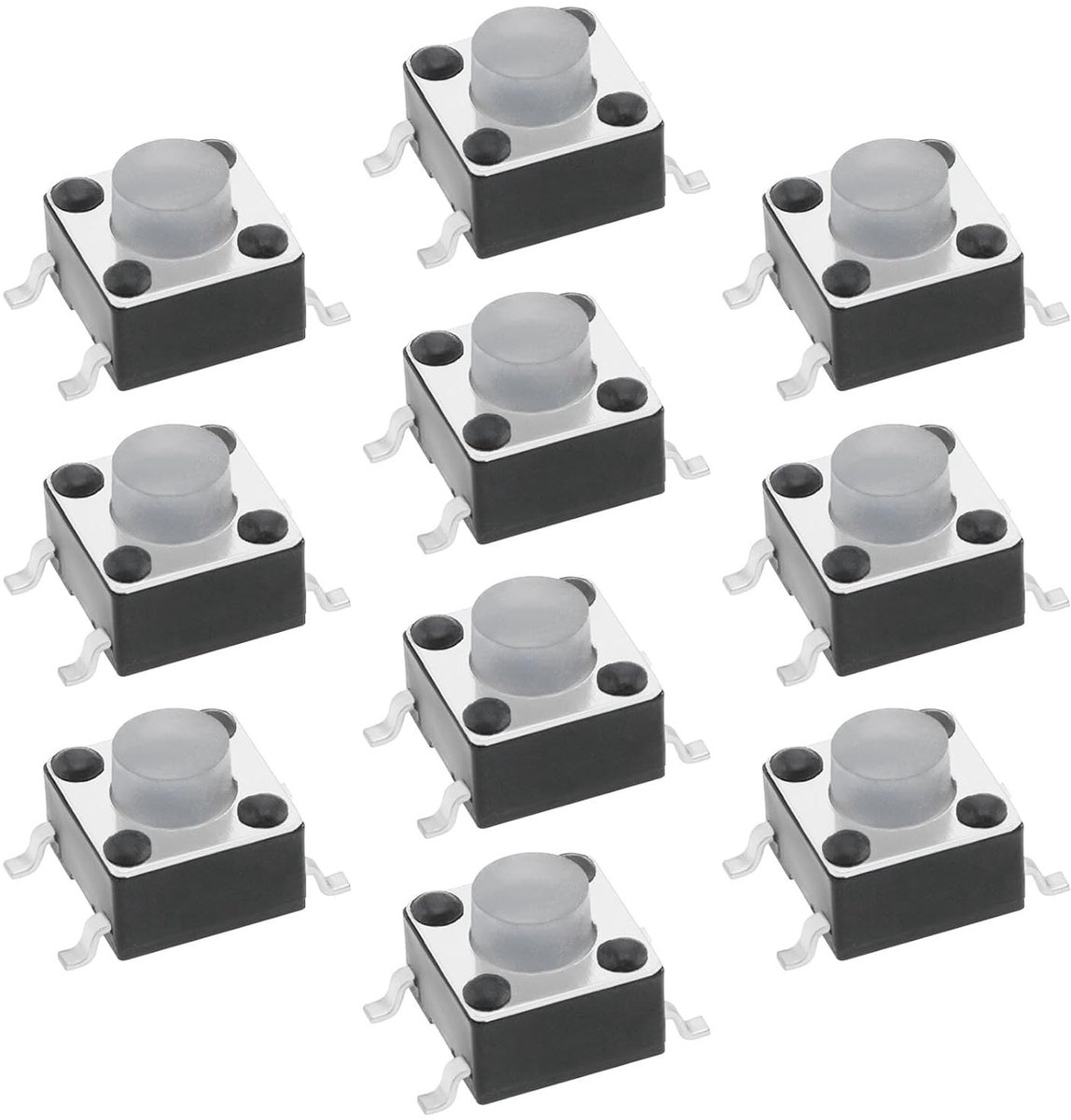 10 Stuks On/Off Schakelaar voor Stofzuiger - Compatibel met Gtech ATF006 ATF011 ATF024 ATF035 ATF036 ATF037 - 4-Pins Micro Schakelaar voor Elektronica en Audio Apparatuur