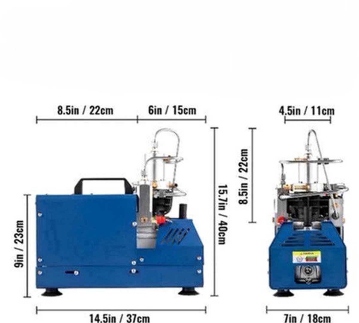 Luchtcompressorpomp - Luchtdruk - 1800W - 4500PSI - 30MPA - 300BAR - 220V - Compressor - Draagbare Compressor - Blauw