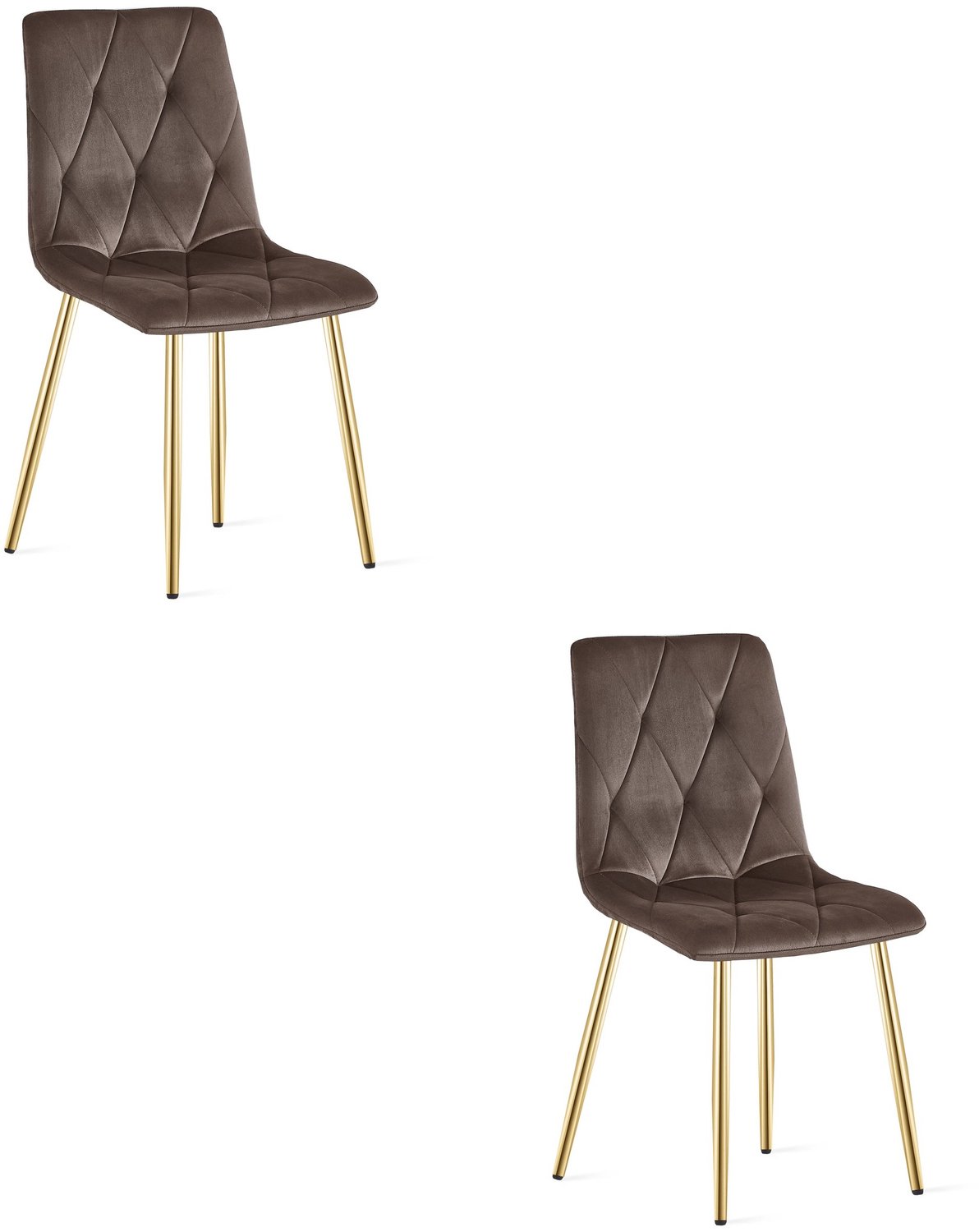 LEOBERT LIBRA Eetkamerstoelen – Set van 2 – Groen Velvet – Goudkleurige Metalen Poten – Comfortabele Gestoffeerde Zitting – Modern Design – Velvet Stoel voor Woonkamer, Keuken en Eetkamer – Max. 110 kg per Stoel