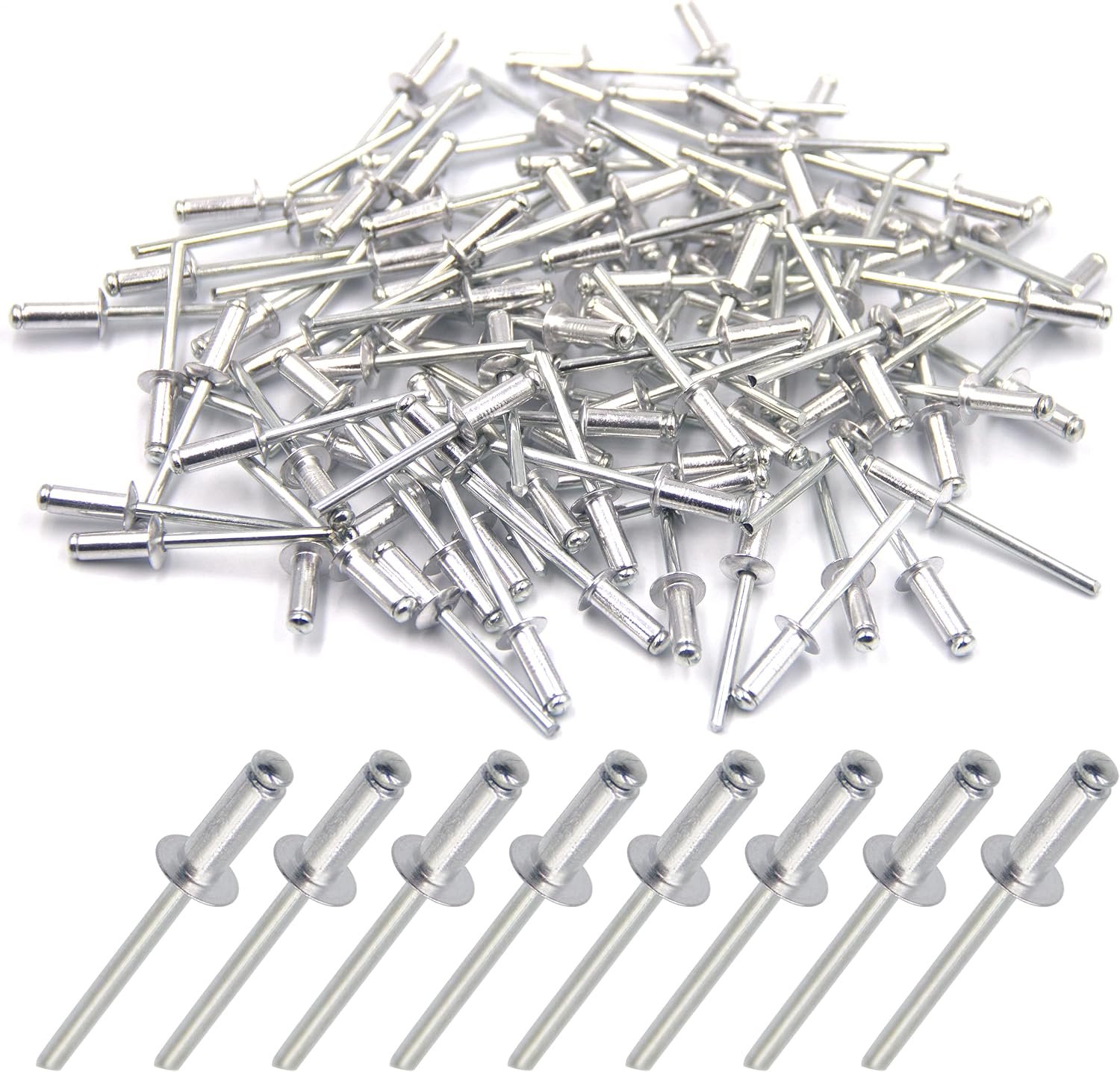 Aluminium blindklinknagel 4,8 mm x 10 mm - open einde klinknagel - stevig en eenvoudig te gebruiken - 100 stuks - Vemera