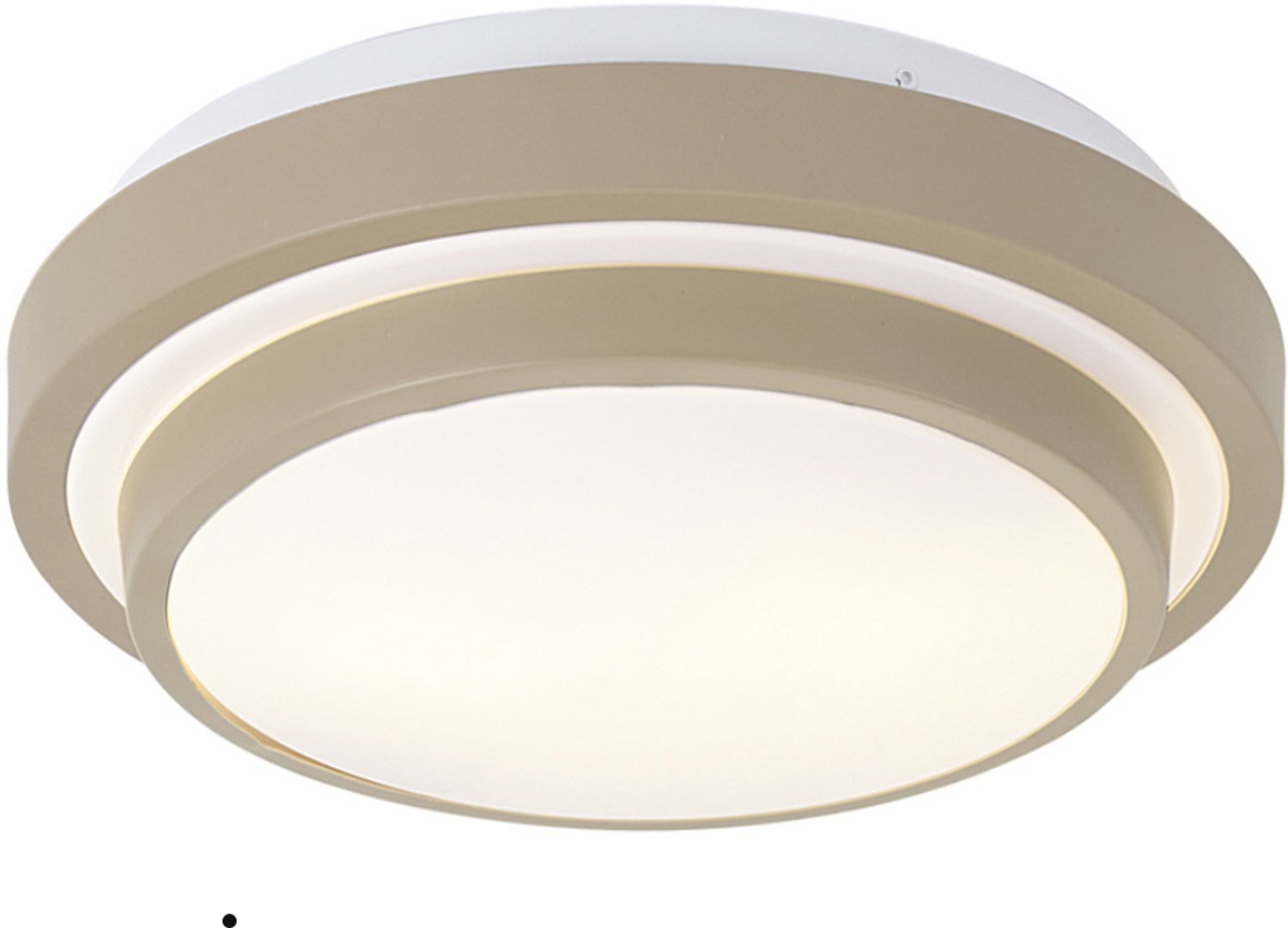 Qazqa moderne plafondlamp, plafonniere - Walden - taupe, rond, 2-lichts, 34cm, ideale badkamerlamp, buitenverlichting lamp
