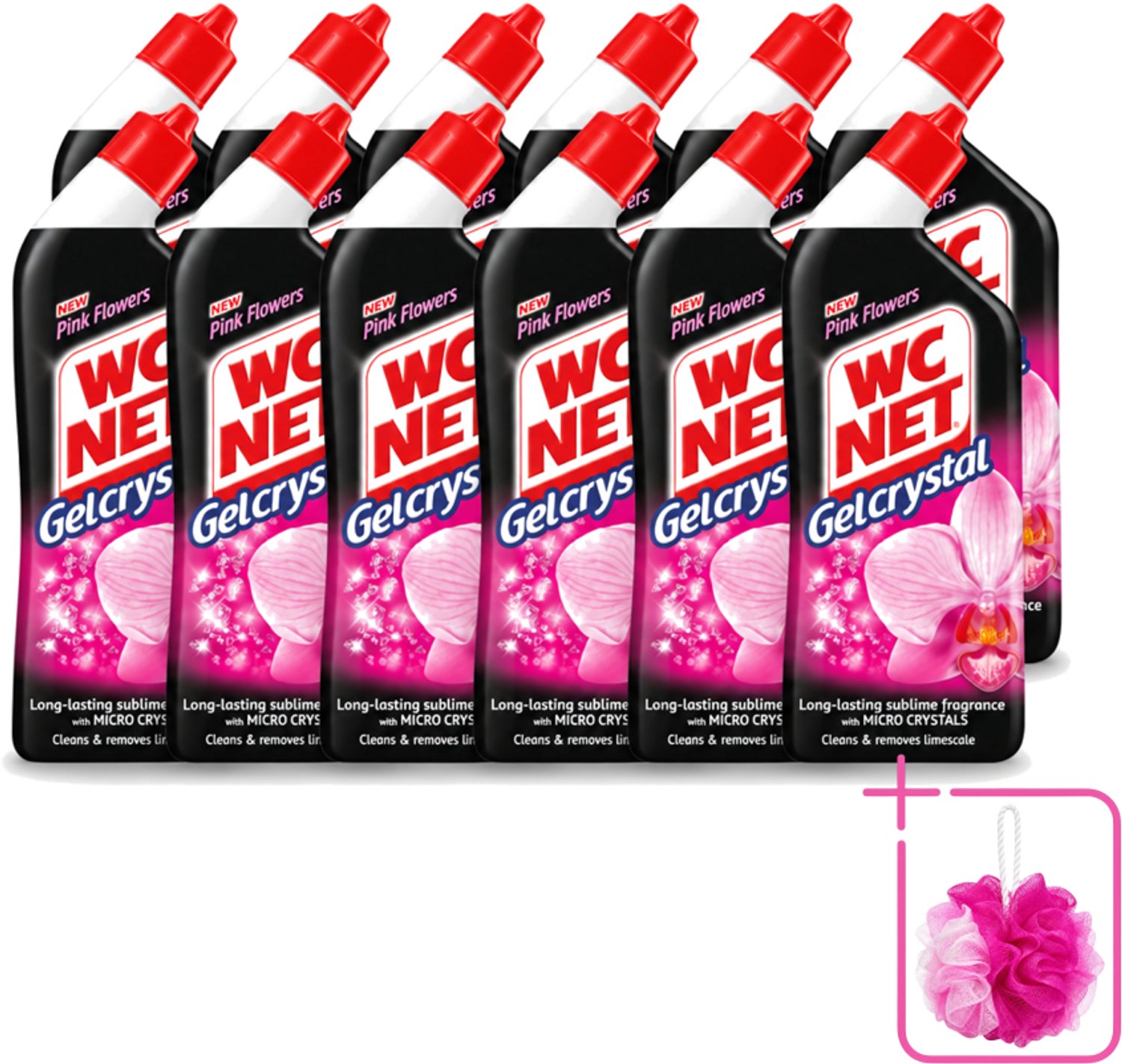 12 x WC Net - Toilet Reiniger - Gel - Frisse Bloemen - 750 ml - Bulkverpakking - WC reiniger - Douchemop - Toilet reiniger