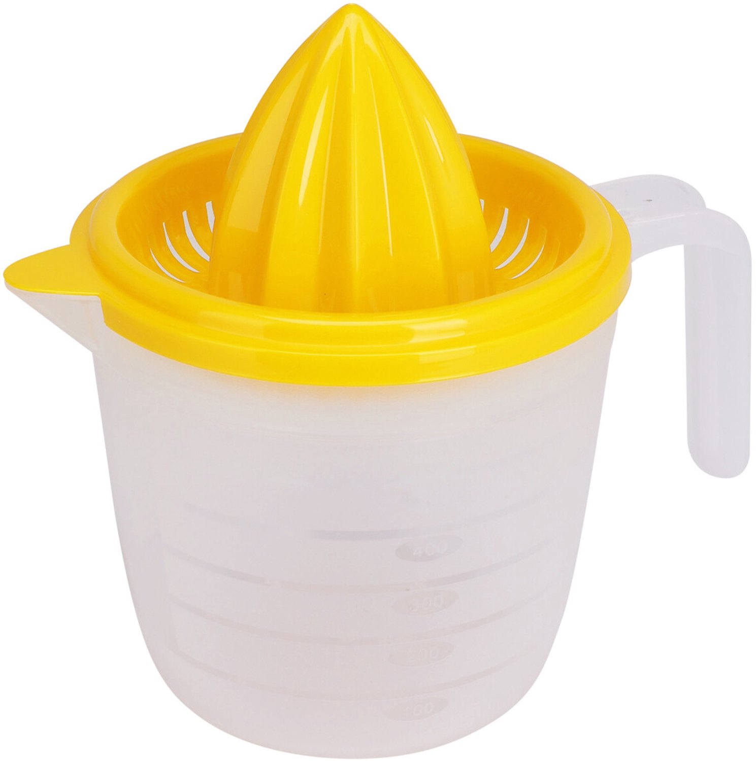 EH Excellent Houseware - Citruspers met grote container, 600 ml - geel