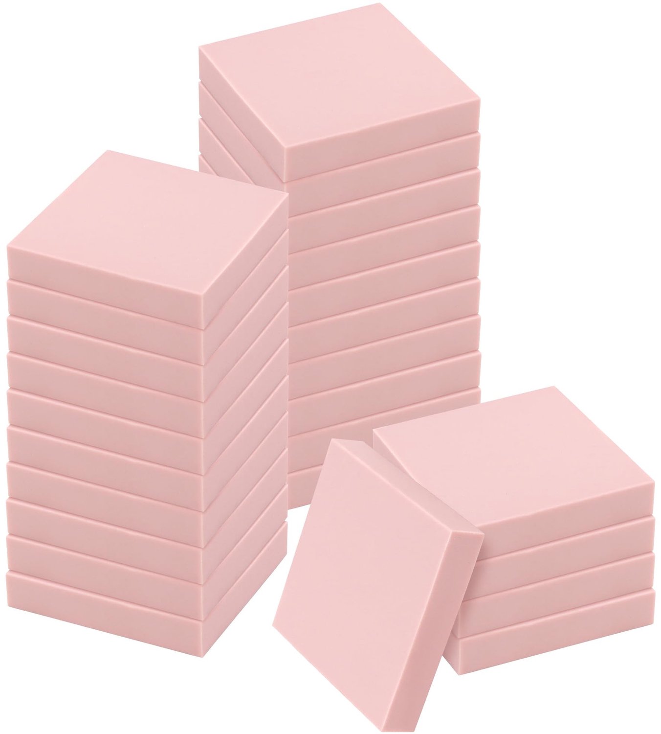Famanu – Roze rubberen snijblokken, 25 stuks, 5x5x1 cm, voor linoprint
