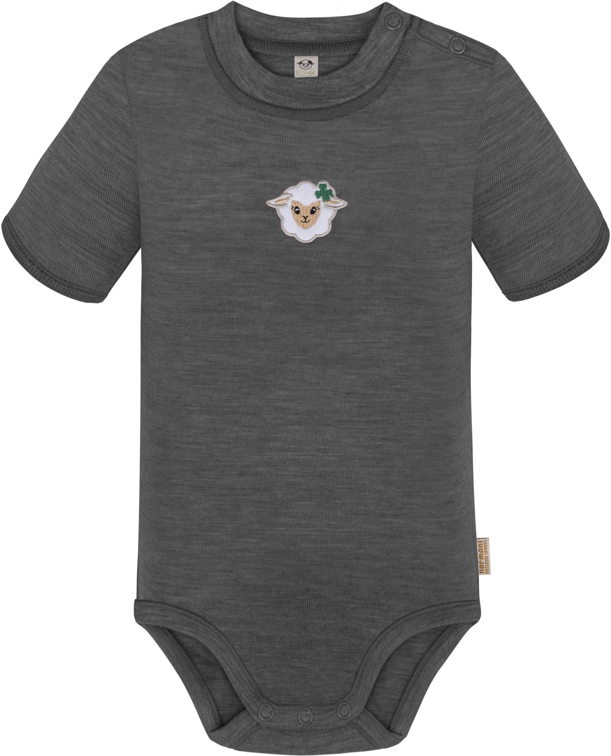 Baby-body met korte mouwen van merinowol „Tihoi“