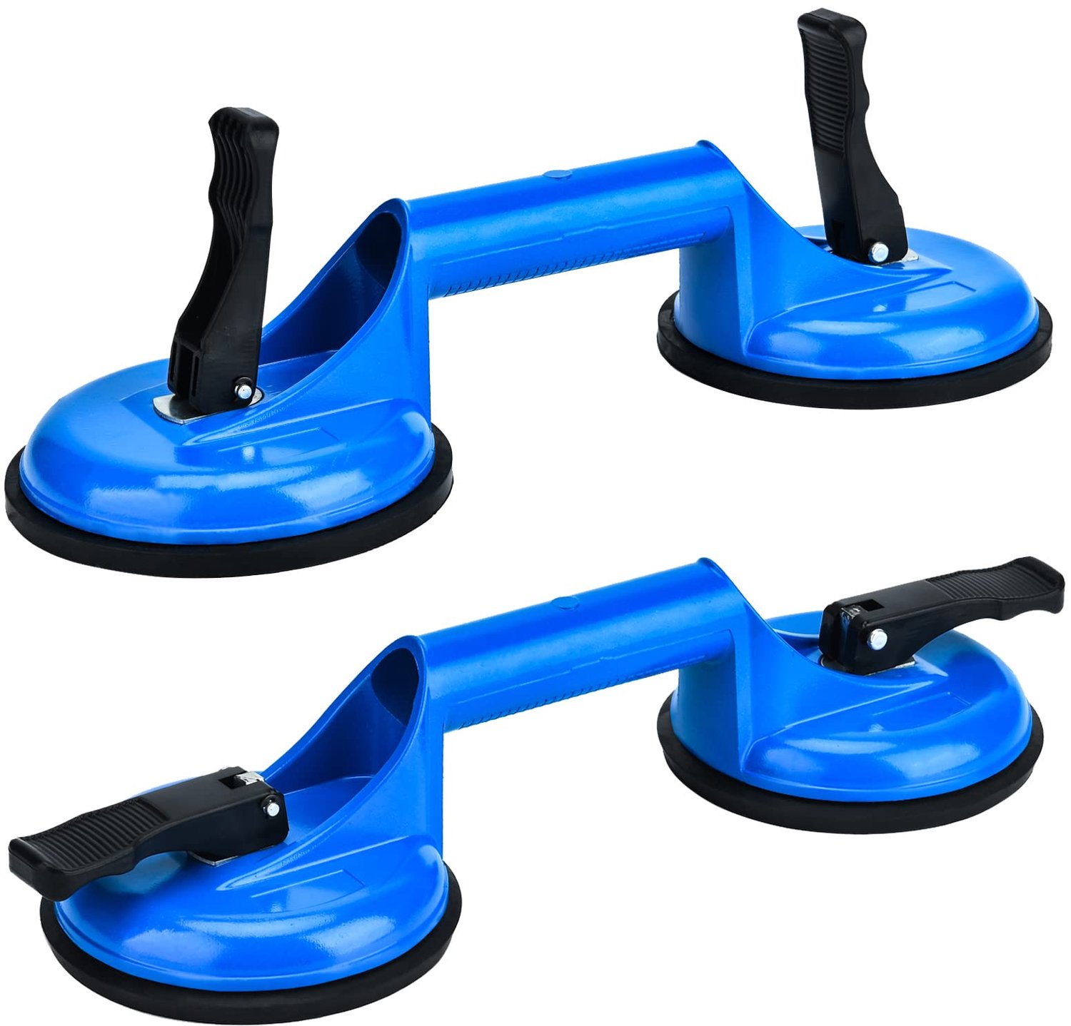 Zuiglifters 2 stuks - ergonomische greep - vacuümheffer voor tegels en glas - ideaal voor veilig transport - Vemera