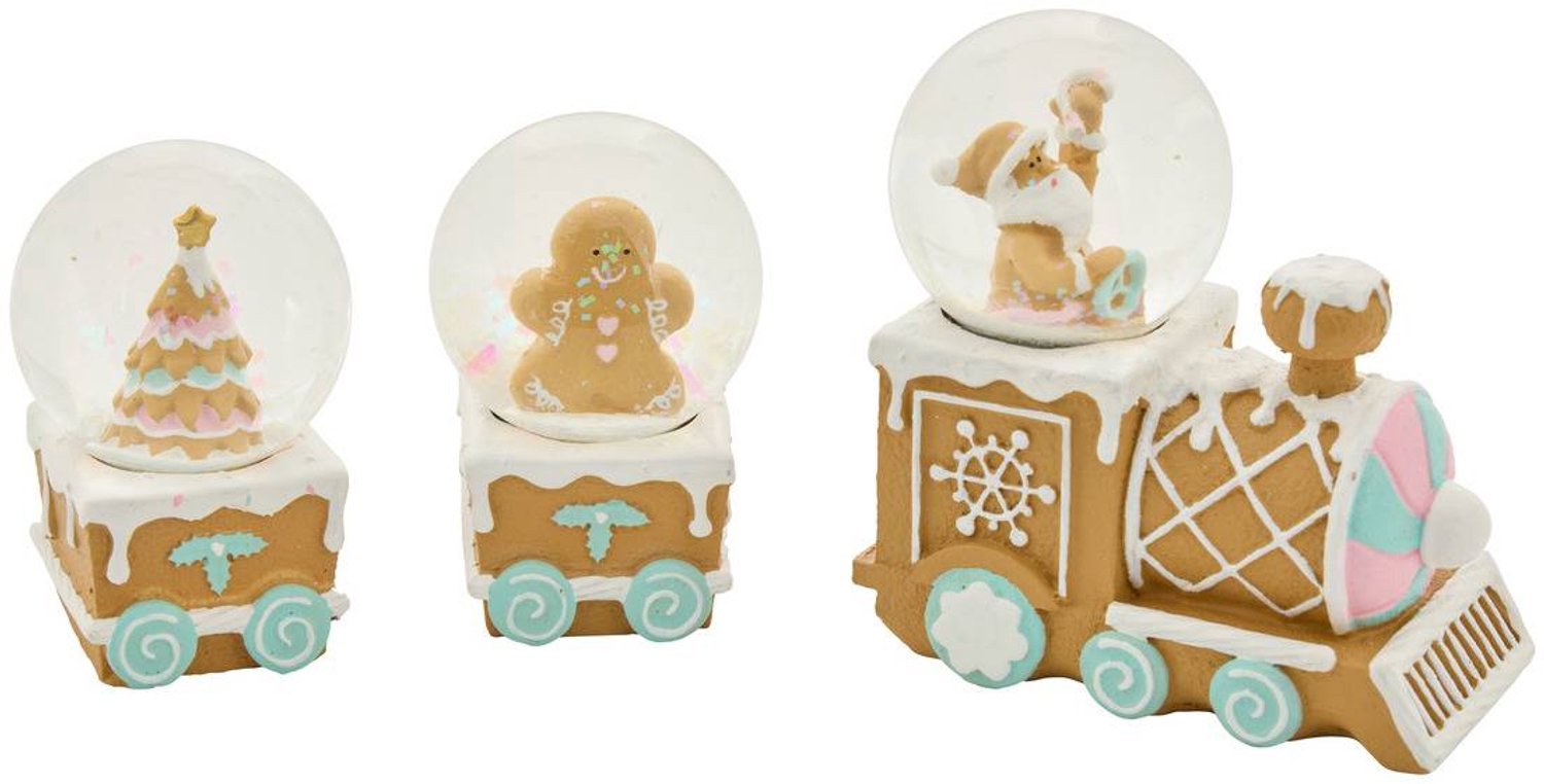 Lot de 3 boules à neige wagon D. 45 mm