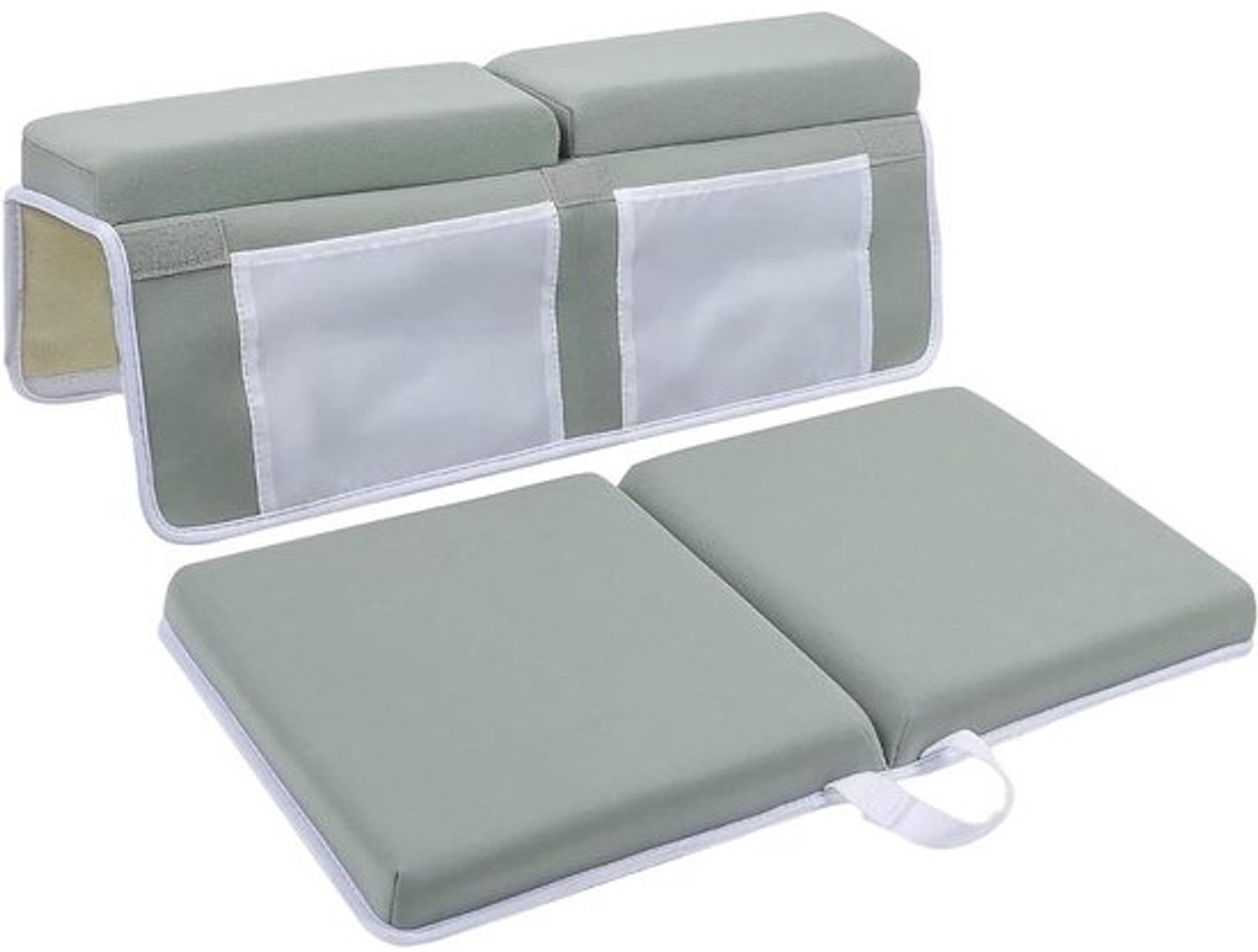 Kniekussen voor badkuip - Babybadkussen - Comfort tijdens het baden - Antislip en zuignappen - 2 stuks - Grijs