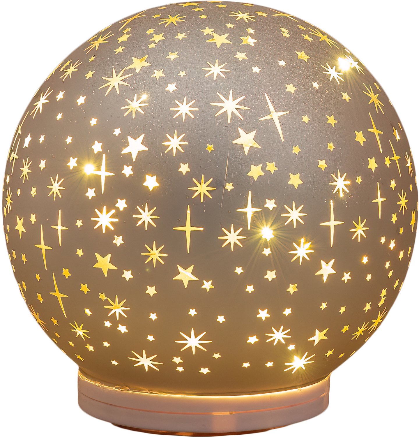 Anna's Collection bal glas stars led d15cm champagne