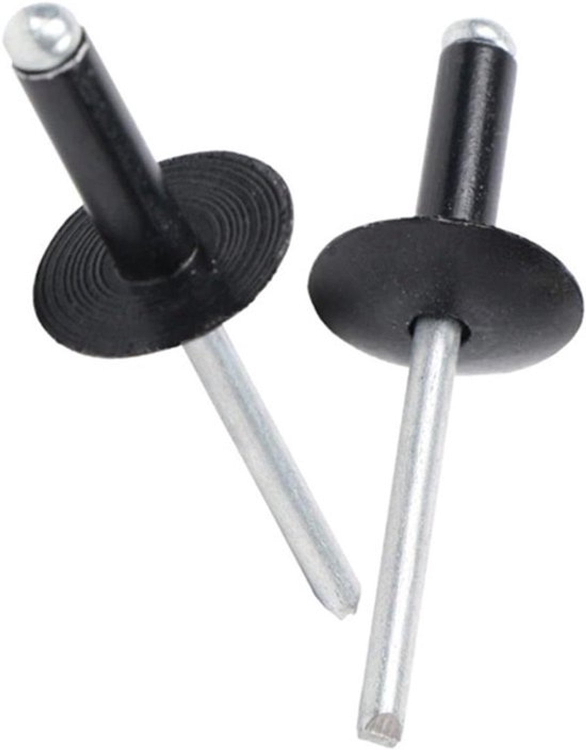 Blindklinknagels - Aluminium en staal - Metaalbewerking - Grote flenskop - 4.0x20mm - Zwart
