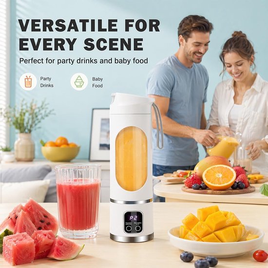 Mini draagbare mixbeker 450 ml - elektrische USB-sapcentrifuge - 12 roestvrijstalen messen - Vemera — afbeelding 5