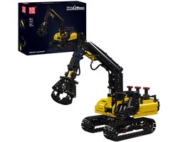 Mould king 17077 Technisch Hydraulische houtgrijpe bouwset | Hijskraan auto modelbouw | Educatief constructie speelgoed bouwpakketten voor kinderen & volwassenen | Geschikt voor Lego | Bouwset met 938 bouwstenen