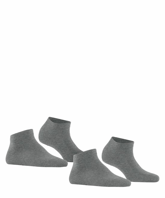 Vier effen grijze sneakersokken voor dames.