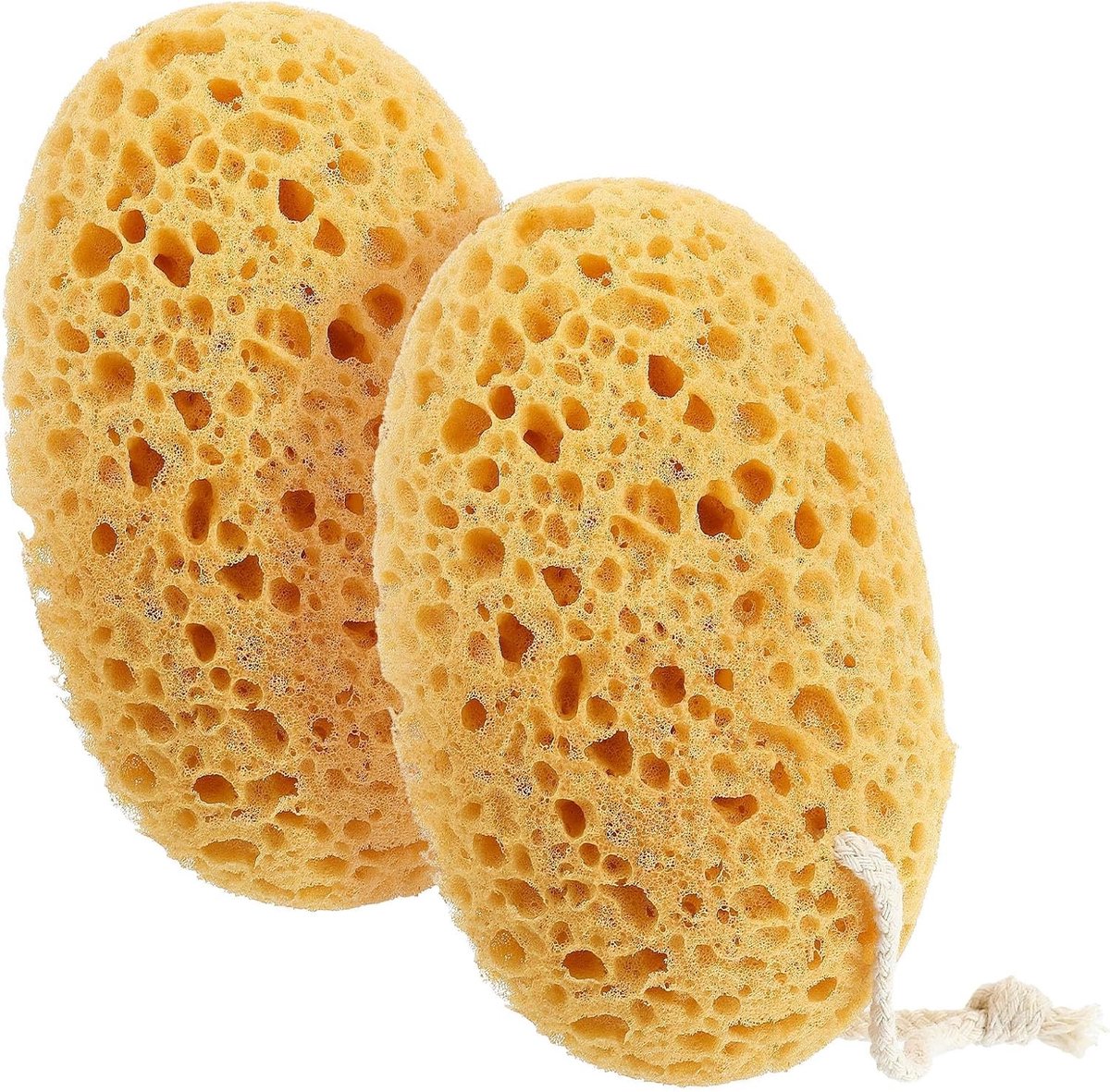 Badspons Set - Geel - 15,5 x 10 x 5,5 cm - Zachte Exfoliërende Douche Spons met Ophangtouw - Voor Dames en Heren