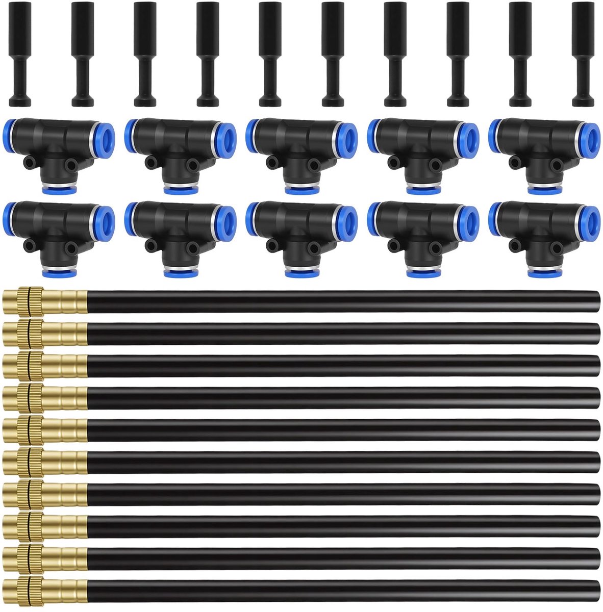 Sproeimondstuk voor irrigatie, 8 mm, vernevelingssysteem met 10 irrigatiesproeiers, 10 T-type connectoren, 10 - ShopVlot