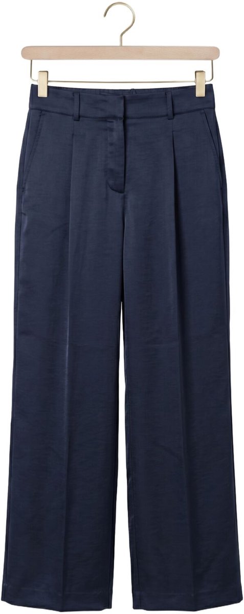 DANTE6 Jules Satin Smart Pants Broeken Dames - Donkerblauw - Maat 36