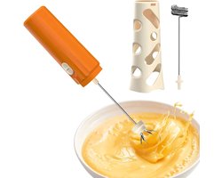 Elektrische Melkopschuimer - Melkklopper - Melk Opschuimer Handmatig - Oplaadbare handsfree melkopschuimer van roestvrij staal - Inclusief garde-opzetstuk - Geschikt voor warme chocolademelk, het kloppen van eieren en het mengen van eiwitpoeder